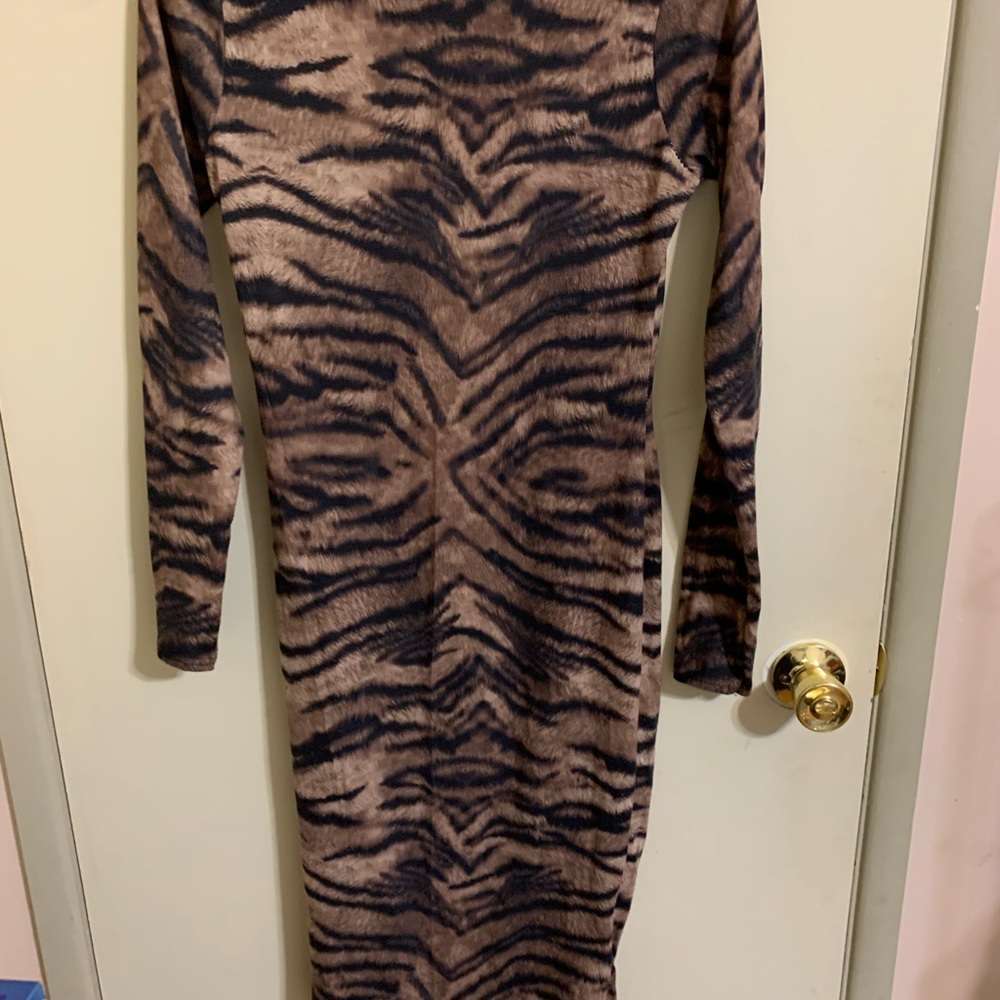 Animal Print Long Sleeve Dress